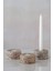 Doğal Trrten Mermer Şamdan Mumluk 3lü Set Silver Dark 1