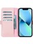 Apple iPhone 13 Pro Uyumlu Deri Cüzdanlı Kılıf Toz Pembe 1