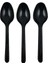 25 Adet Plastik Kaşık Siyah 1