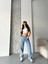 Baggy Kar Yıkama Orta Mavi Jeans Pantolon D2007 2