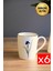 Porselen Natura Iris Kulplu Mug Kupa 9cm 220ML 6 Lı 1