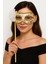 Lüks Taşlı Saplı Maskeli Balo Maskesi Beyaz Renk 35 cm 1
