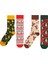 Renkli 4’lü Çorap Seti Yılbaşı Geyiği ve Noel Desenli 1