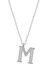 925 Ayar Gümüş Rodyum Kaplama M Harfi Kadın Gümüş Kolye T6690 (972972) 1