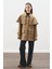 Pelerin Detaylı Parka Ceket Kamel 3