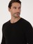 Erkek Siyah Slim Fit Pamuk Karışımlı Bisiklet Yaka Triko Kazak 50318983-VR046 2