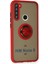 Xiaomi Redmi Note 8 Kılıf Montreal Yüzüklü Silikon Kapak - Kırmızı 2