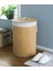 Decohandy Yuvarlak Bambu Kirli Sepeti 2