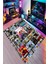 Psp CD Karışık Desenli Kaymaz Taban Makinede Yıkanabilir Gaming Oyuncu Gamer Genç Odası Halısı 1