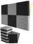 12 Paket Kendinden Yapışkan Ses Geçirmez Köpük Panelleri 2X12X12 Inç Piramit Tasarım Akustik Köpük Ev Stüdyosu Siyah + Gri (Yurt Dışından) 1