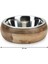 Sptrns Beeztees Dbl Köpek Mama Su Kabı, Dışı Masif Ahşap, Paslanmaz Çelik, 21CM, 1300ML 3