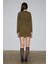 SEVLEY Kadın Yumuşak Ve Esnek Kumaşlı Yuvarlak Yakalı Bağlama Detaylı Mini Haki Elbise 7