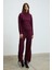KANDIAS Kadın Yumuşak Ve Esnek Dokulu Yanlardan Fonksiyonel Büzgülü Bordo Eşofman Altı 1