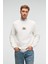 IRVING Erkek Yuvarlak Yaka Göğsü Ve Önü Regular Fit Ekru Sweatshirt 1