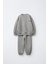 Unisex Çocuk Pamuklu Gri Minimal Baskılı Eşofman Takımı – Rahat Kesim 1
