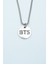 Bts Madalyon Gümüş Kaplama Örme Zincir Kolye 1