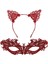 Şık Kırmızı Dantel Maske ve Taç Seti 5 No – Maskeli Balo &amp;amp;amp; Özel Etkinlikler (49 2