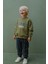 Erkek Çocuk Pamuklu Yeşil Baskılı Sweatshirt ve Lacivert Çizgili Pantolon Takım 1