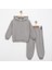 Gri Kız Çocuk Eşofman Takımı Kapüşonlu Rahat Kalıp 2031-7 1