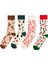 Yılbaşı Figürlü 4’lü Çorap Seti Noel Geyik ve Hediye Desenli 1