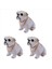 3x Beyaz Açık Gri Kafası Başını Sallayan Bulldog Köpek Dekorasyonu Araba Için (Yurt Dışından) 1