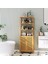 Bambu Banyo Dolabı 6 Raflı Kapaklı Salon Mutfak Çalışma Odası Dolabı Kitaplık 1