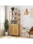 Bambu Banyo Dolabı 6 Raflı Kapaklı Salon Mutfak Çalışma Odası Dolabı Kitaplık 4