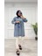 Taşlı Tunik Ceket Kar Yıkamalı Mavi D2516 1