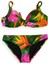 Kadın Tropikal Çiçek Desenli Desteksiz Bikini Takımı 1192 5