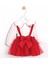 Kırmızı Kız Bebek Elbise Takım 2-5 Yaş Yılbaşı Konsept 3750 1