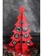 Işıklı Kırmızı Yılbaşı Ağacı Dekoru, Şık ve Parlak Yeni Yıl Süslemesi 4