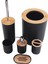 6 Parçalı Bambu Banyo Aksesuarı Seti Losyon Dağıtıcı ile Çevre Dostu Tuvalet Aksesuar Seti Vb. Siyah (Yurt Dışından) 1