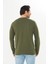 Erkek Pamuklu Bisiklet Yaka Uzun Kollu Tişört Haki 5020-H 6
