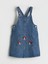 Yeni Sezon Minnie Mouse Nakışlı Kız Çocuk Jean Salopet Elbise 1