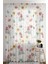Tül Perde Beyaz Zemin Renkli Çiçekler Salon & Oturma Odası Tül Perde Seyrek Pile (1 x 2) 2