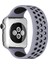 CPT83 Apple Watch 38MM Ayarlı Delikli Silikon Kordon - Gri-Siyah 1