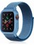 CPT83 Apple Watch 42MM Hasırlı Cırtcırtlı Kasalı Kordon - Mavi 1