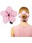 El Yapımı Pembe Beyaz Pötikareli Çiçek Scrunchie Topuz Tokası 1