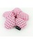 El Yapımı Pembe Beyaz Pötikareli Çiçek Scrunchie Topuz Tokası 4