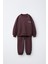 Unisex Çocuk Pamuklu Bordo Minimal Baskılı Eşofman Takımı – Rahat Kesim 1