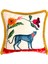 Boho Çiçek ve Leopar Desenli Kadife Yastık Kılıfı – 50X50 cm – Püsküllü Dekoratif Kırlent Kılıfı 1