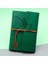 Yeşil Deri Kapaklı Yaprak Desenli Defter 1