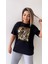 Awe Some Varak Baskılı Tişört Siyah 3