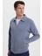 Unisex Relax Fit Rahat Kesim Pamuklu Iç Polarlı Fermuarlı Gri Polo Yaka Flato Cepli Sweatshirt Hırka 5