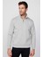 Unisex Relax Fit Rahat Kesim Pamuklu Içi Polarlı Yarım Fermuarlı Taş Dik Yaka Sweatshirt 4
