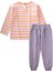 Çizgili Uzun Kollu T-Shırt Takım 2-12 Yaş Pembe Turuncu Çizgili 5