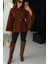 Prilika Kahverengi Kaşmir Panço – Kadın Kemerli Rahat Kalıp 2025 1