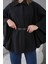 Kadın Siyah Kemerli Kaşe Panço – Oversize Modern Şıklık ve Rahat Yeni Sezon Dış Giyim 6