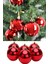 12 Adet Parlak Kırmızı 3 cm Mini Yılbaşı Topu, Noel Çam Ağacı Topu, Süs Topu 3