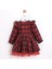 Julliet Ekose Desenli Kırmızı Etek Ucu Tüllü Kız Çocuk Özel Gün Elbisesi 2